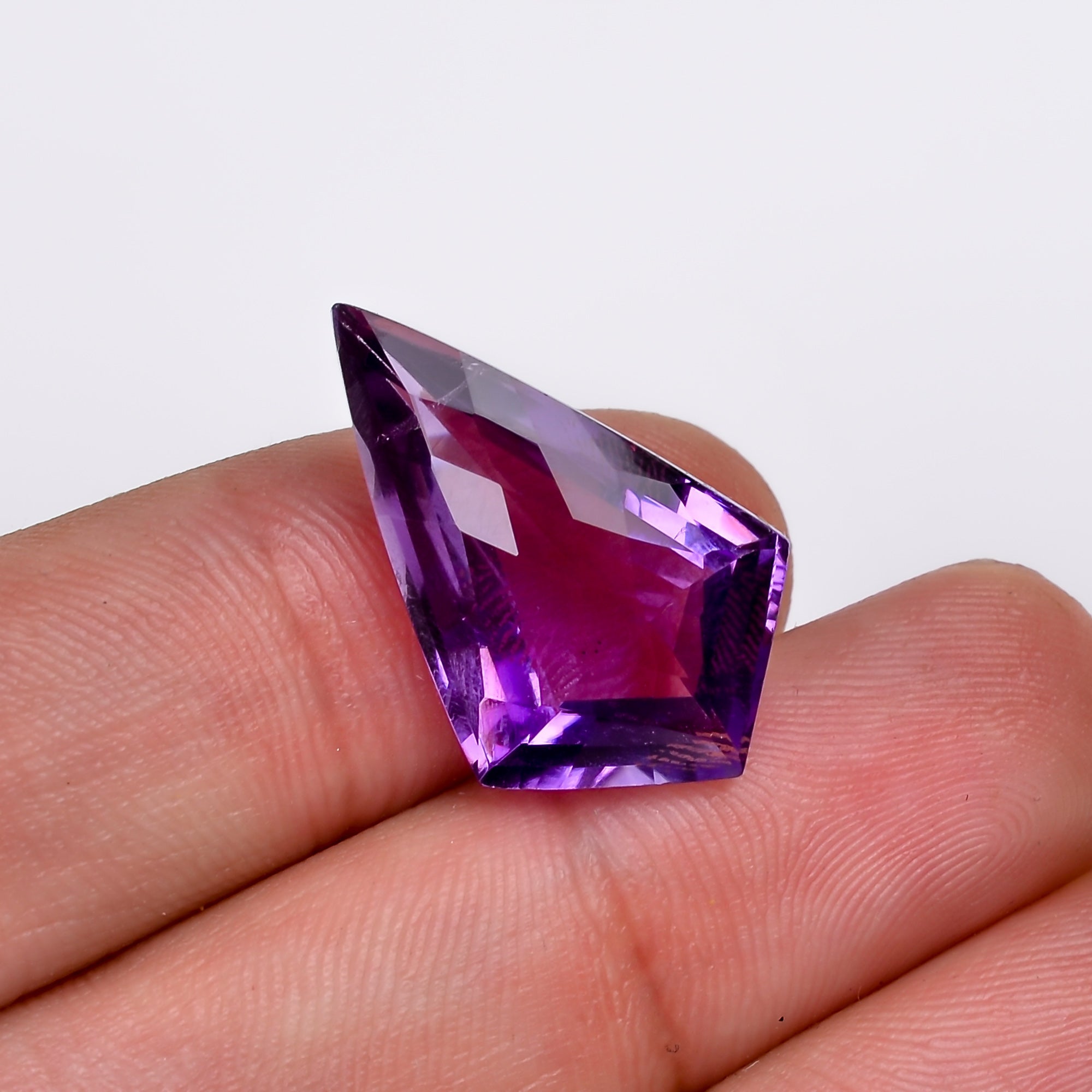 natural amethyst shield shape faceted loose gemstone